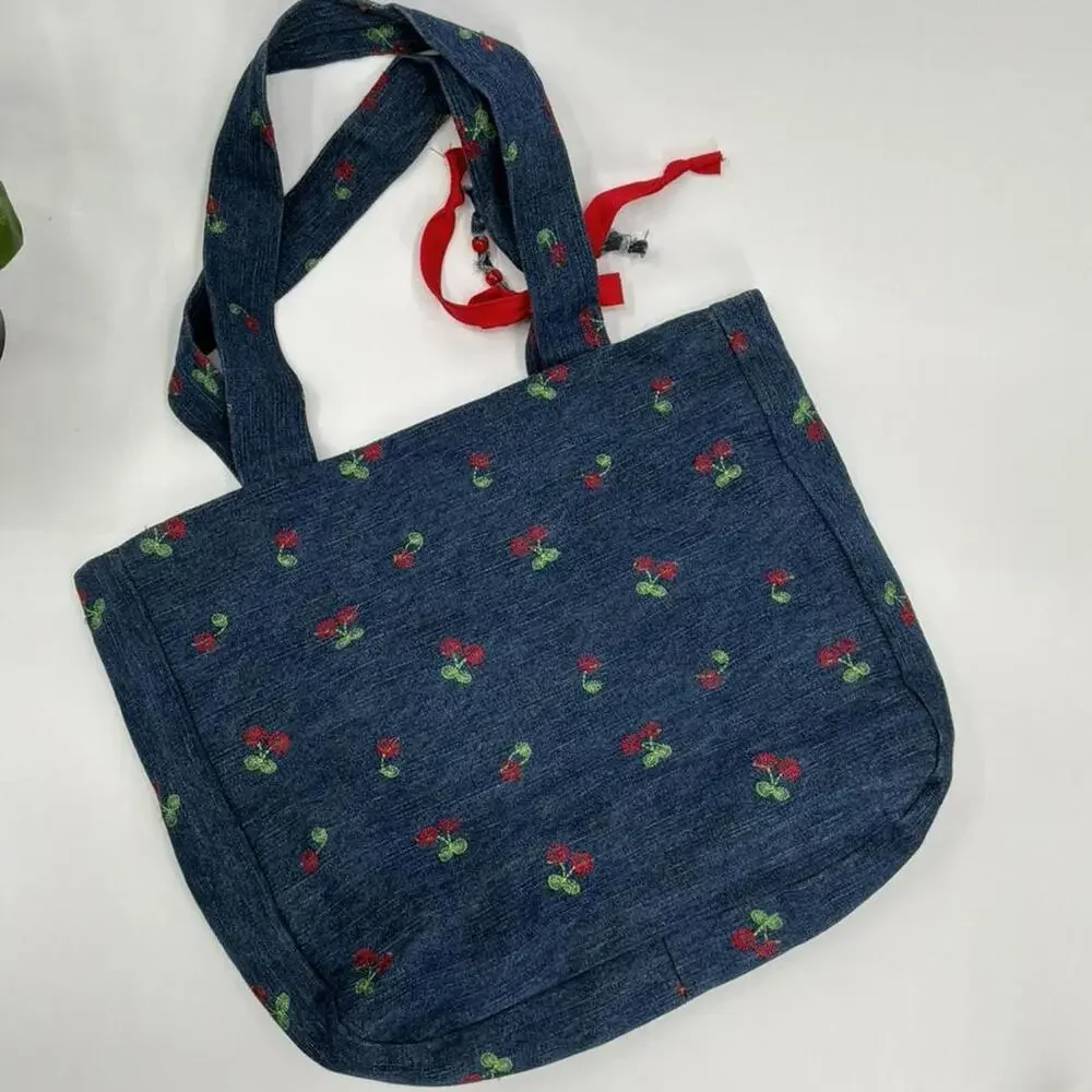 Cherry denim tote bag - Picture 5 of 6